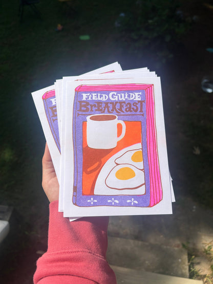Breakfast Field Guide Risograph 5x7 Print