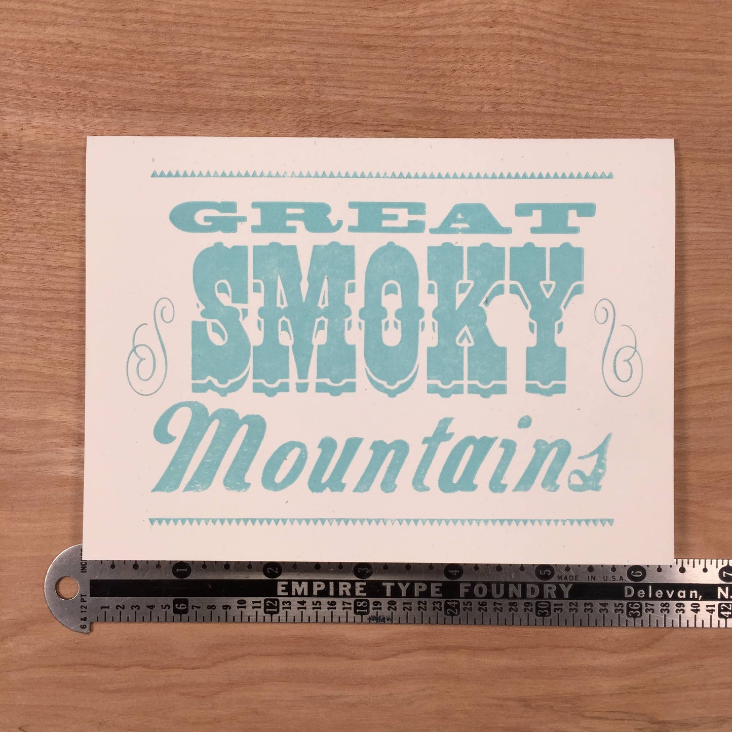 Great Smoky Mountains Letterpress Greeting Card