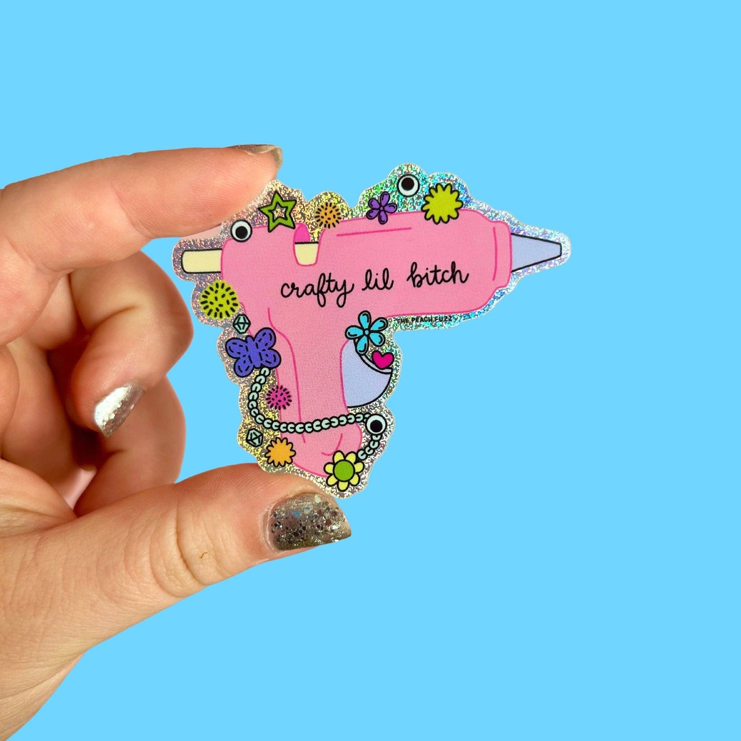 Crafty Lil Bitch Glitter Sticker