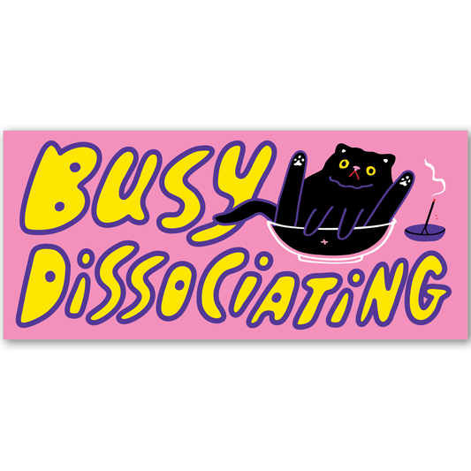 Dissociating Cat Large Sticker
