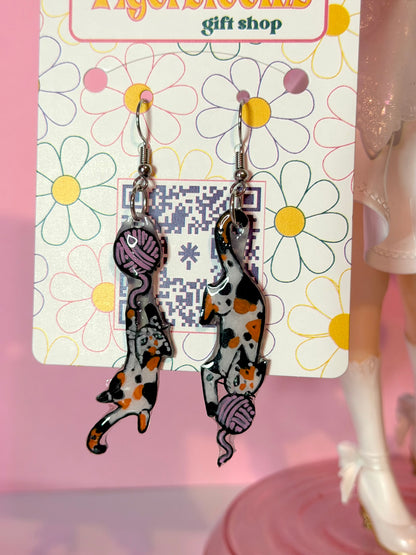 Kitty Shrinky Dink Earrings