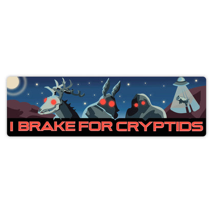 Brake For Cryptids Bumper Sticker