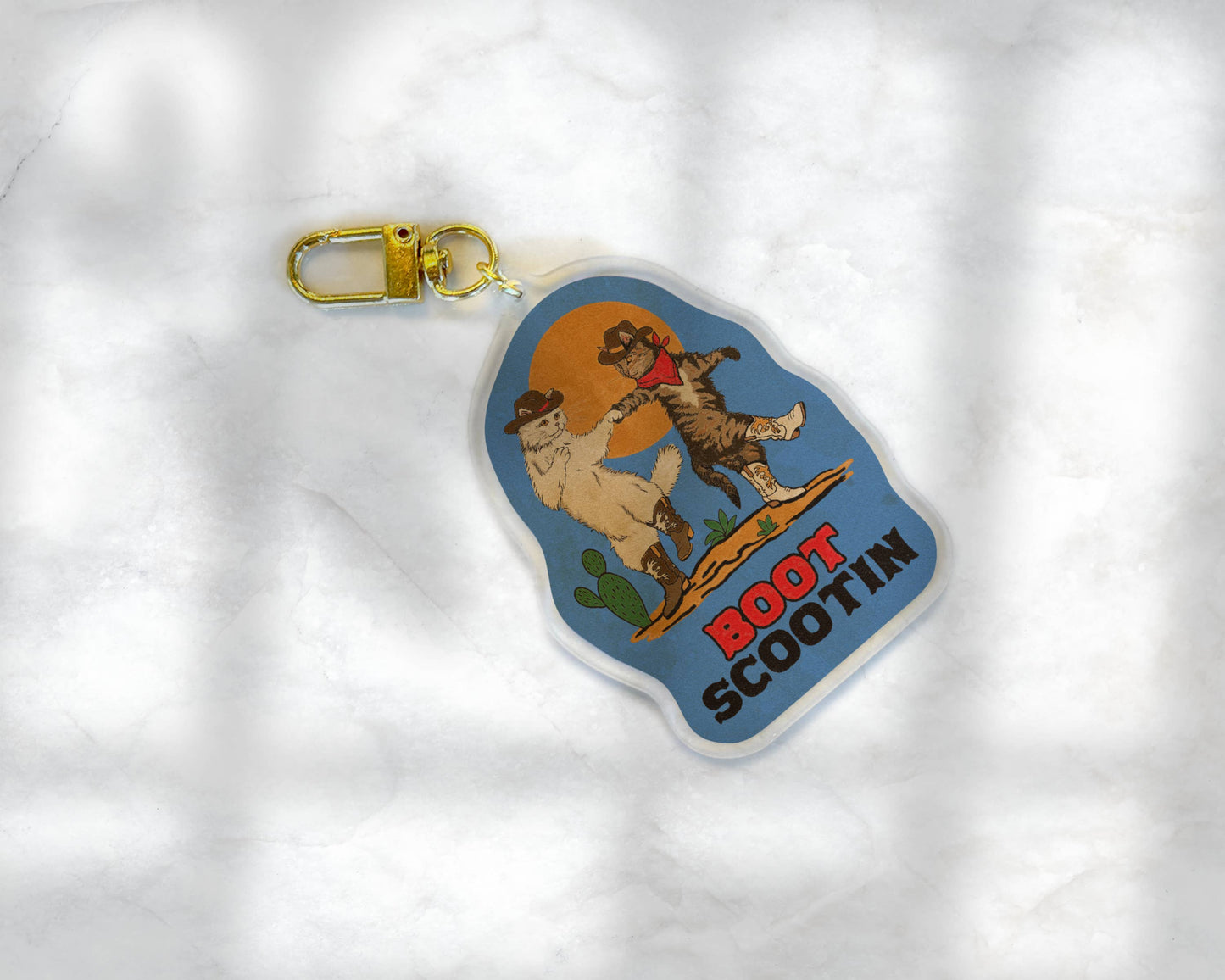 Boot Scootin Kitties Keychain