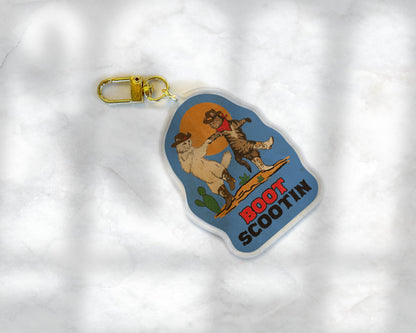 Boot Scootin Kitties Keychain