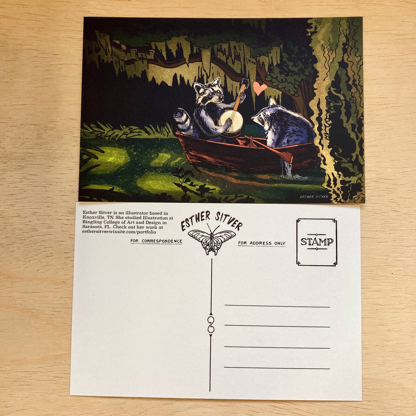 Raccoons On the Bayou Postcard