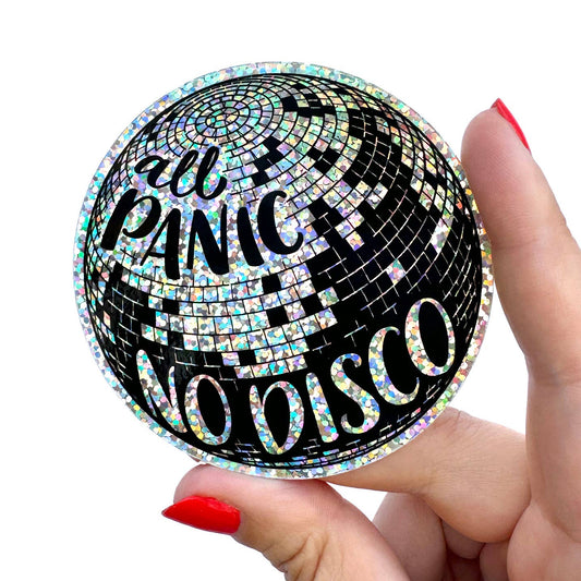 All Panic No Disco Glitter Sticker