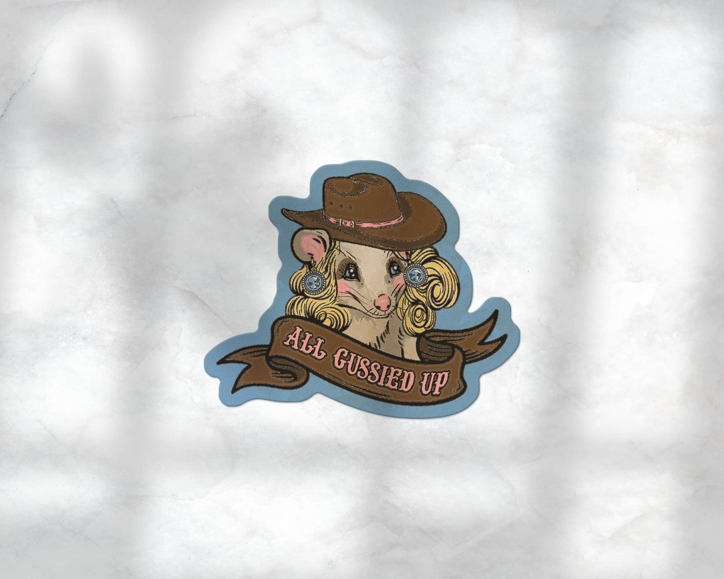 All Gussied Up Possum Sticker