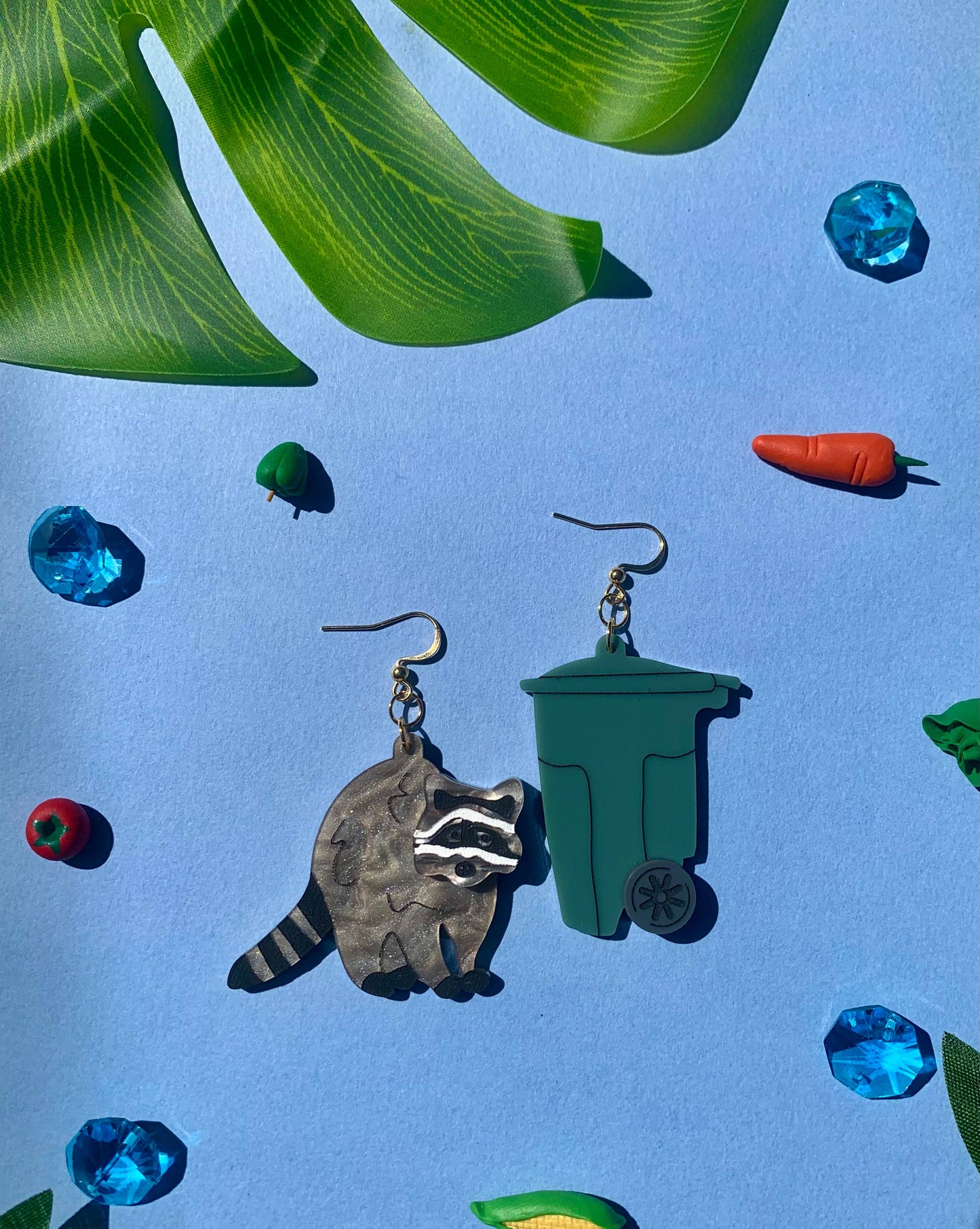Trash Panda Raccoon Earrings