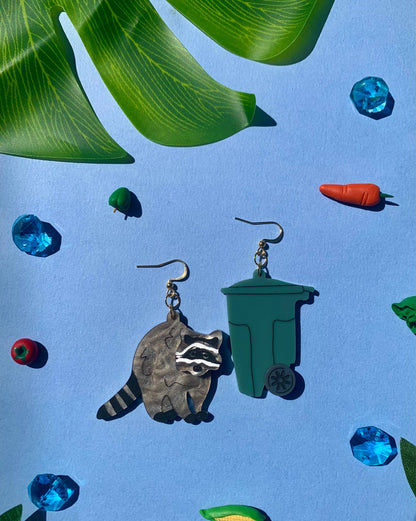 Trash Panda Raccoon Earrings
