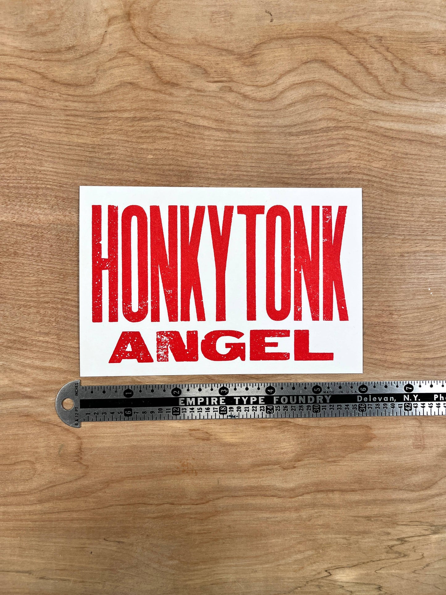 Honky Tonk Angel Letterpress Post Card