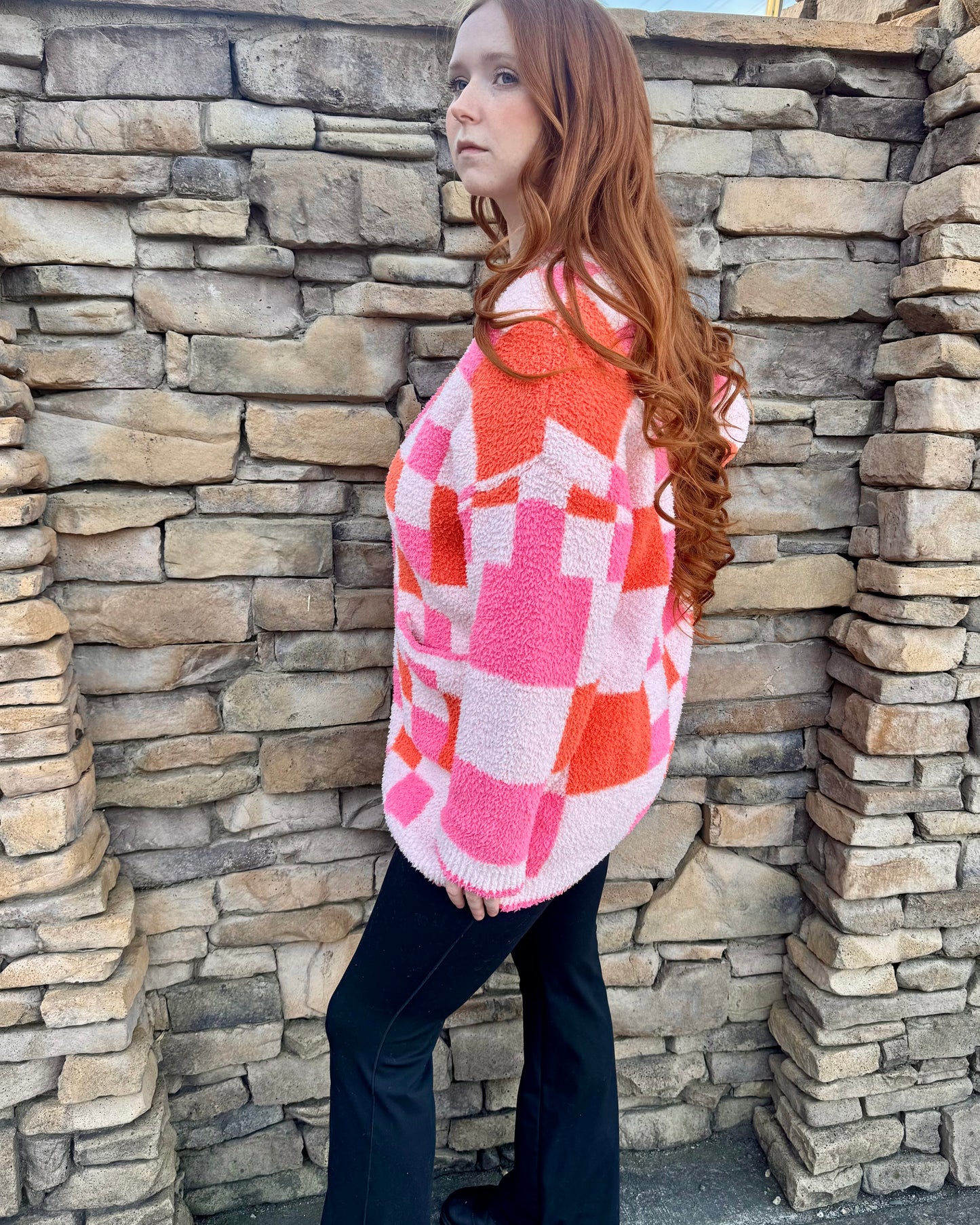 Sunset Checkered Cardigan