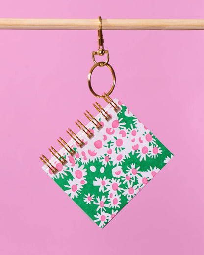 Floral Mini Notebook Bag Charm