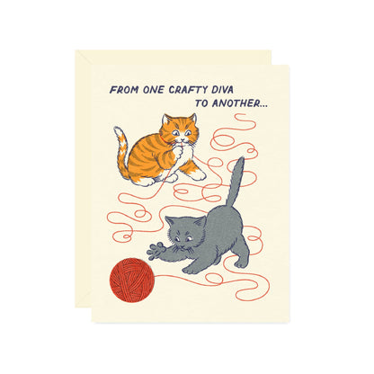 Crafty Cat Greeting Card