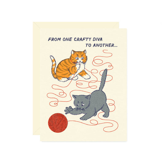 Crafty Cat Greeting Card