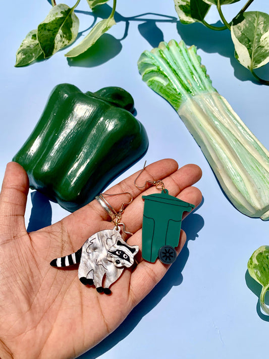 Trash Panda Raccoon Earrings