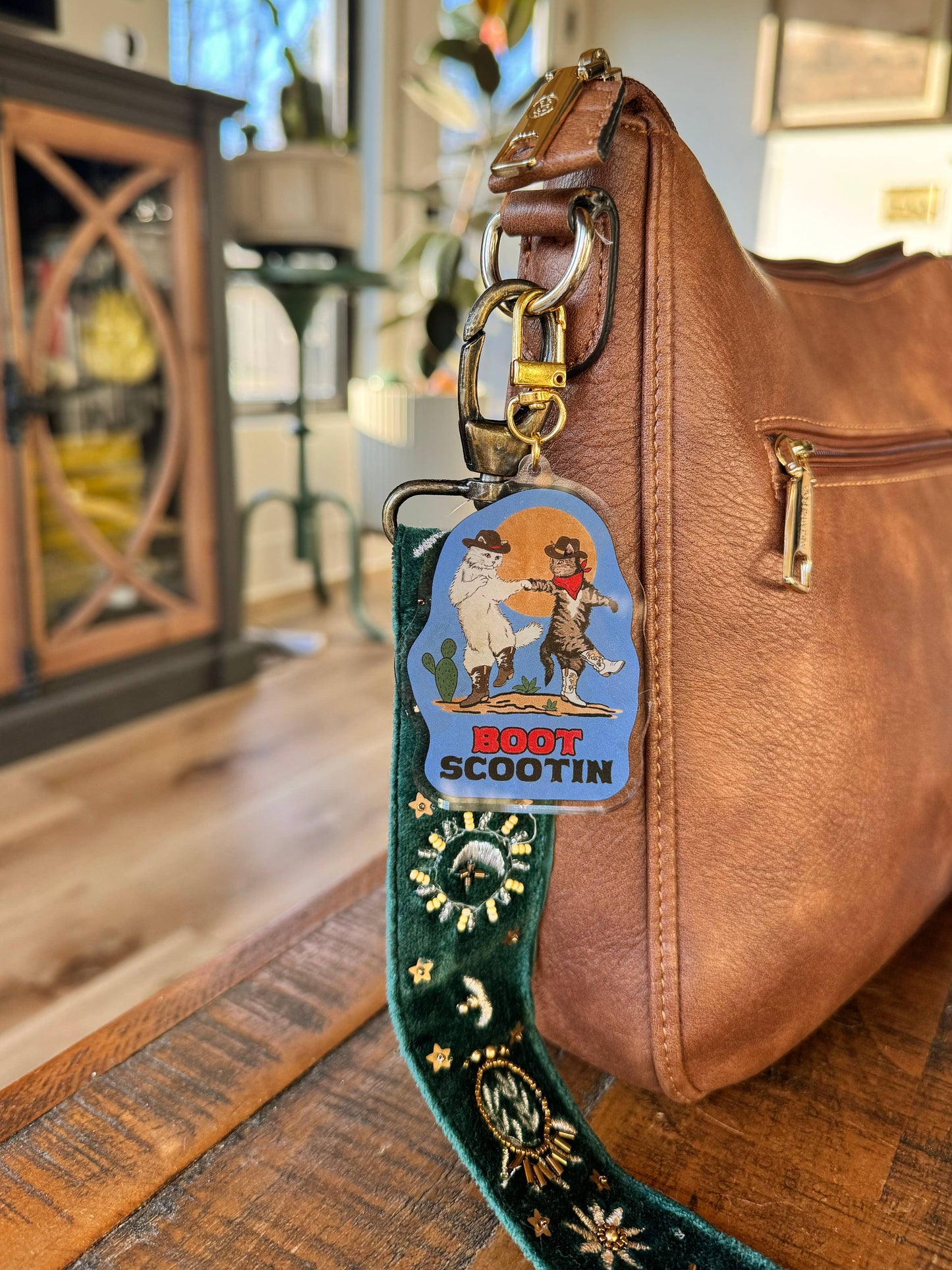 Boot Scootin Kitties Keychain