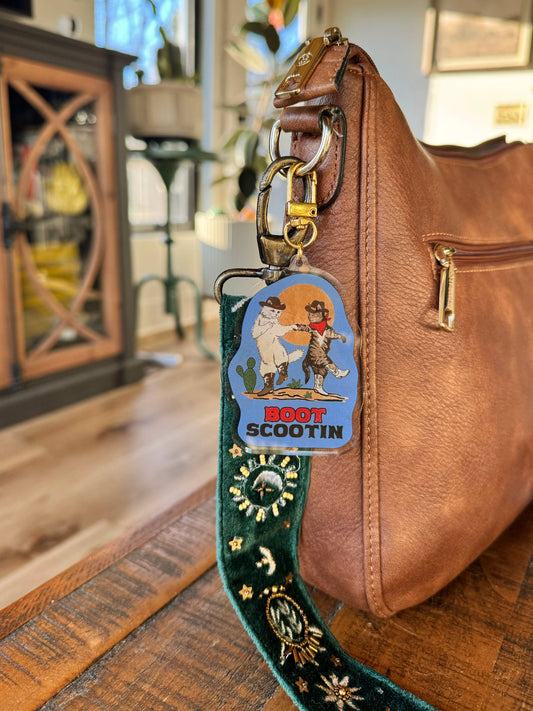 Boot Scootin Kitties Keychain