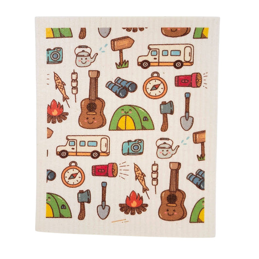 Summer RV Camping Swedish Dishcloth