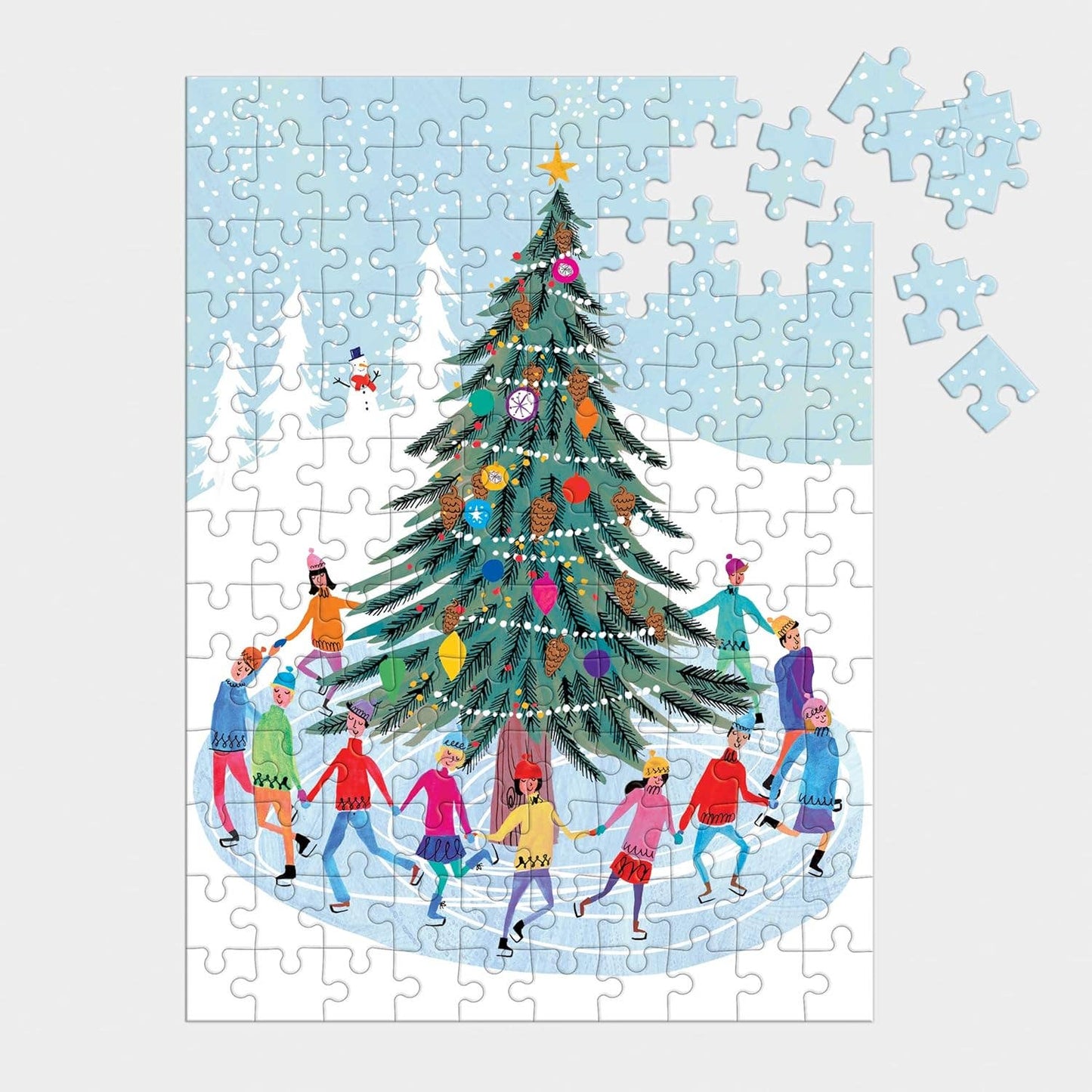 Tree Skaters Puzzle Ornament