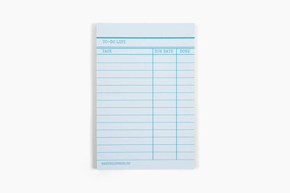 Library Card Blue Notepad