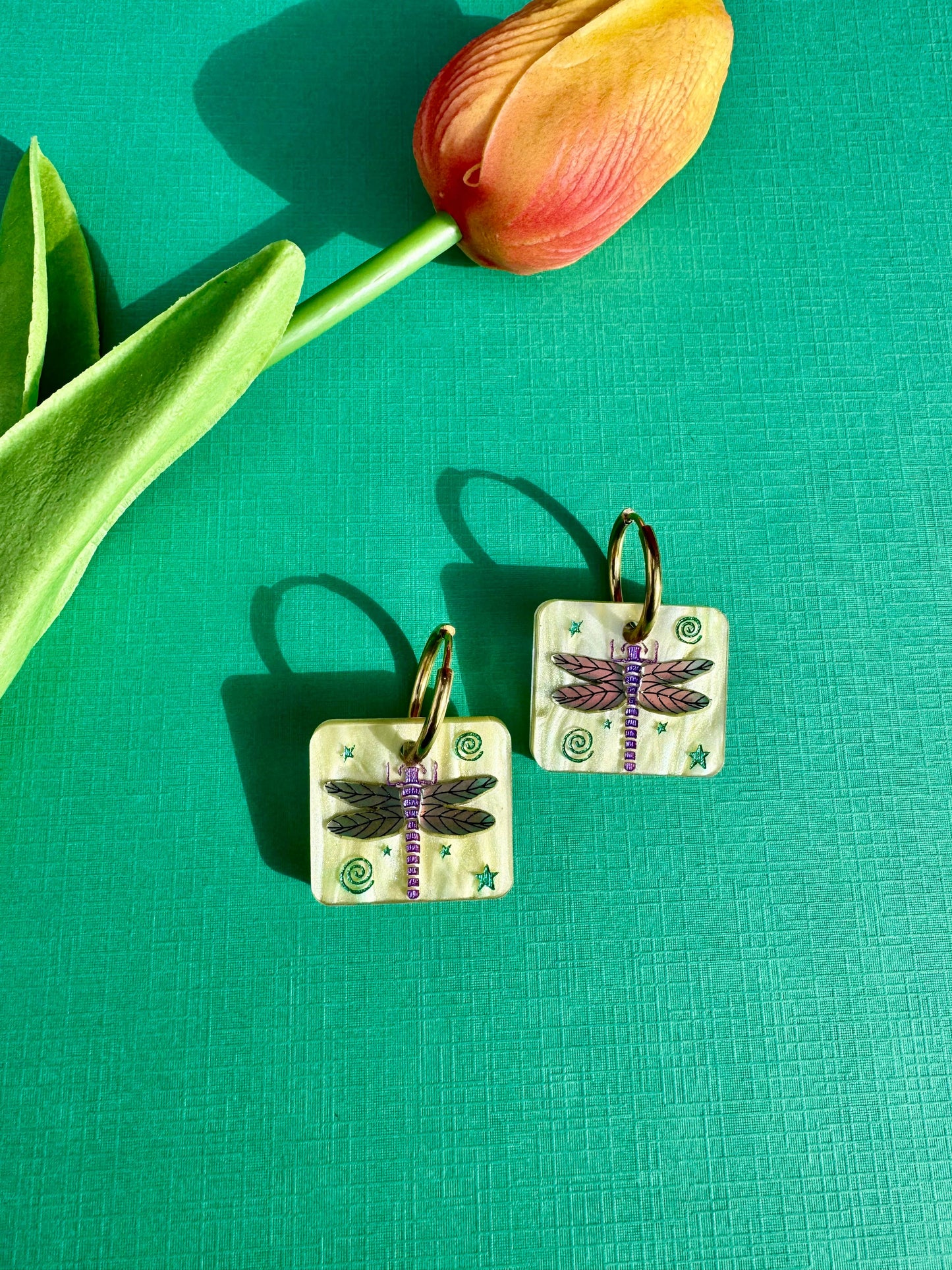 Dragonfly Tile Earrings