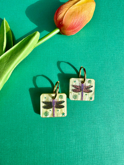 Dragonfly Tile Earrings
