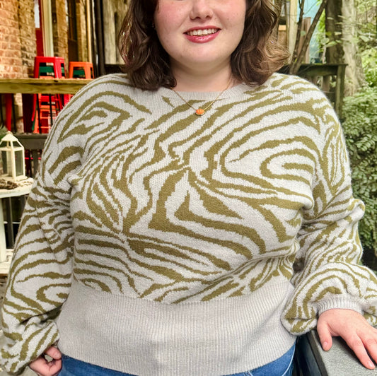 Wild Green Cropped Sweater
