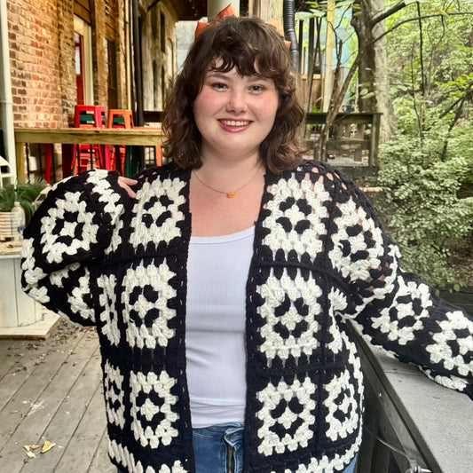 Granny Crochet Cropped Cardigan