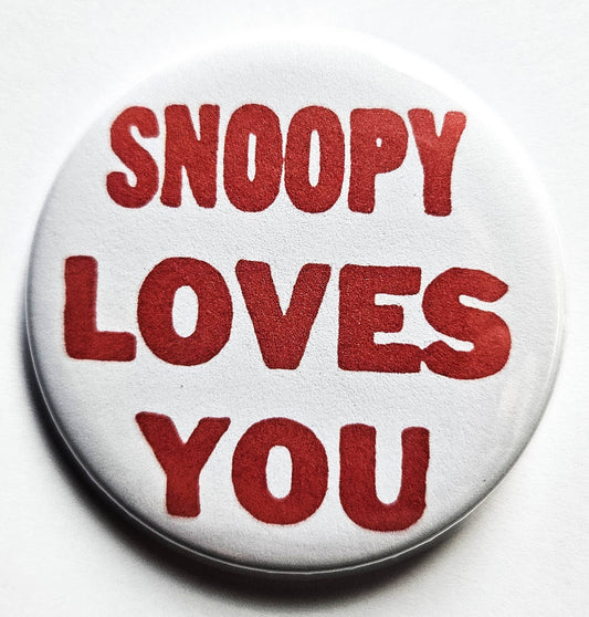 Snoopy Loves You Button Pin
