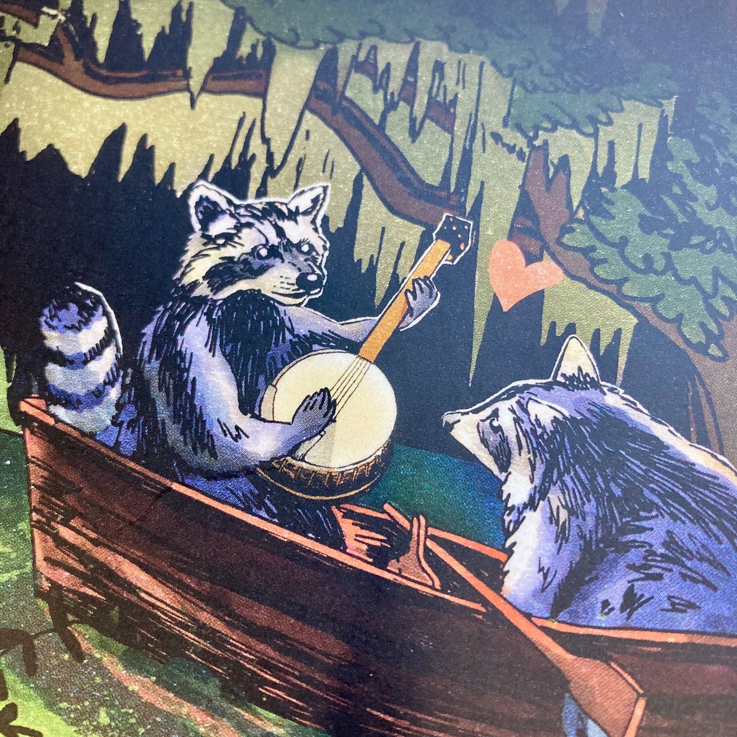 Raccoons On the Bayou Postcard