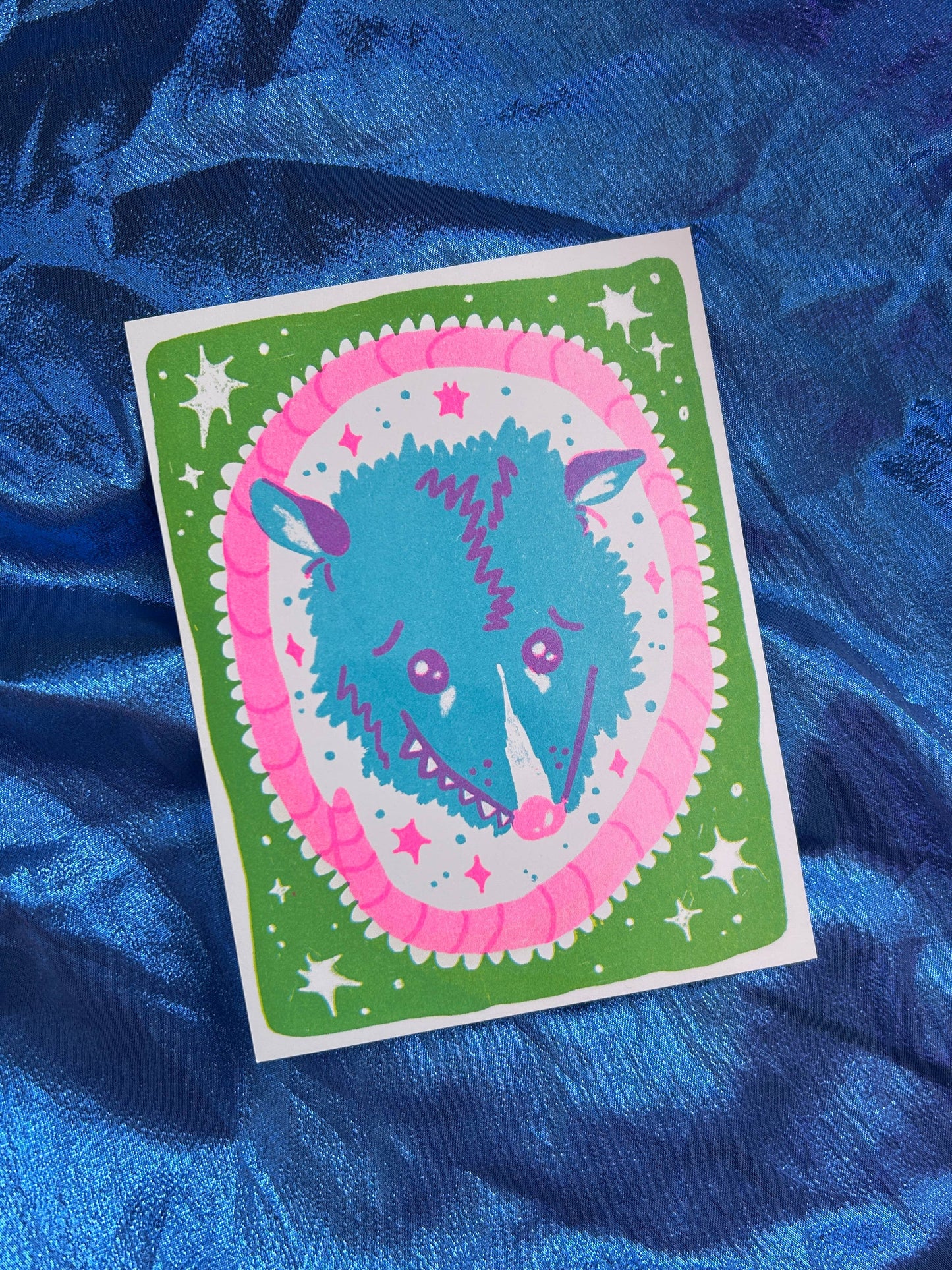 Opossum Cutie Risograph 5x7 Art Print
