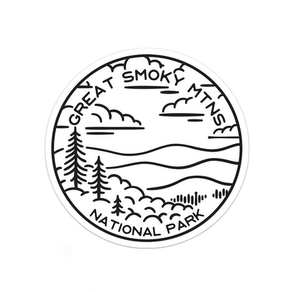 Great Smoky Mountains White Sticker
