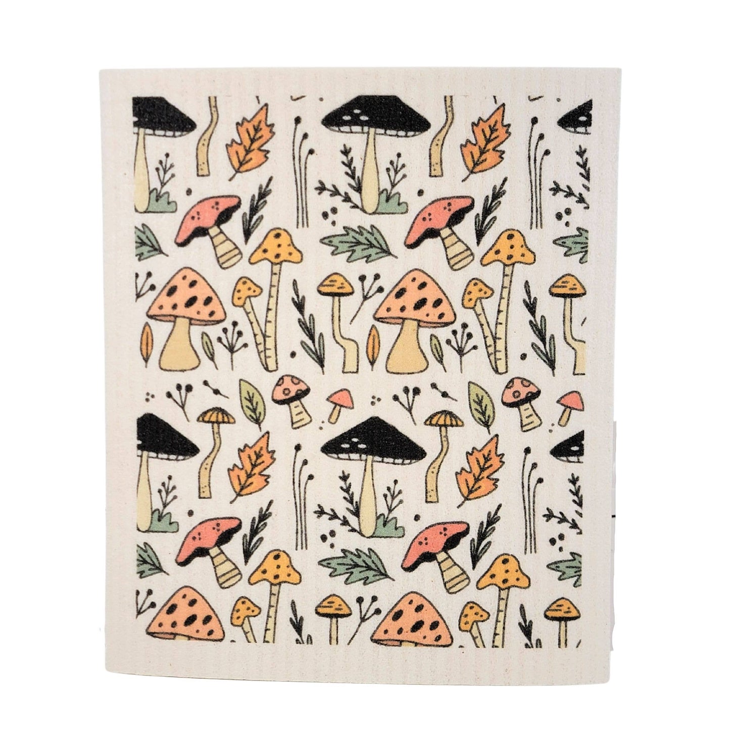 Mushroom Pattern Swedish Dishcloth