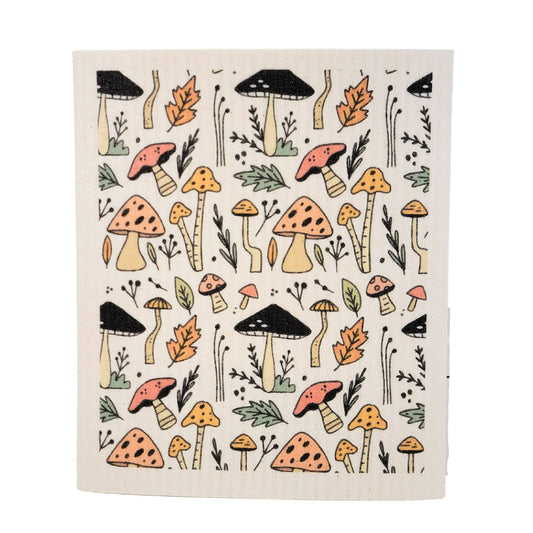 Mushroom Pattern Swedish Dishcloth