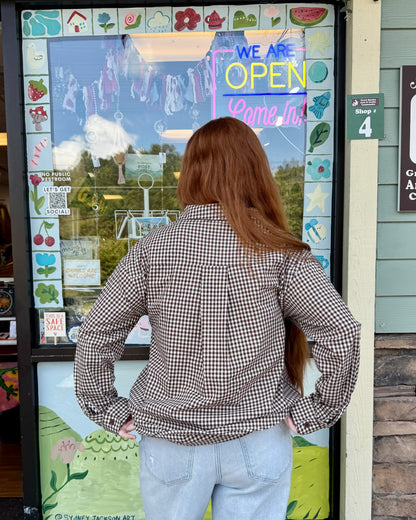 Horse Gingham Button Down Shirt