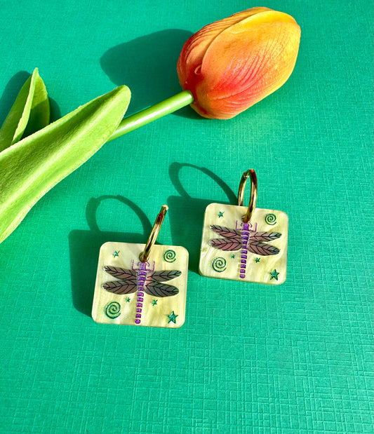 Dragonfly Tile Earrings