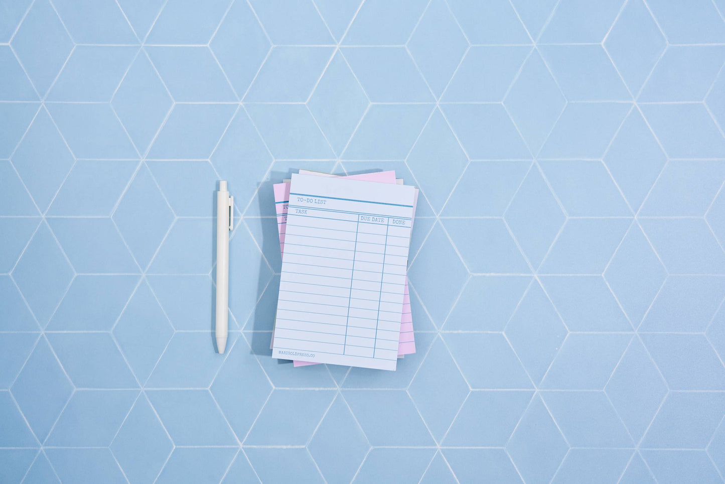 Library Card Blue Notepad