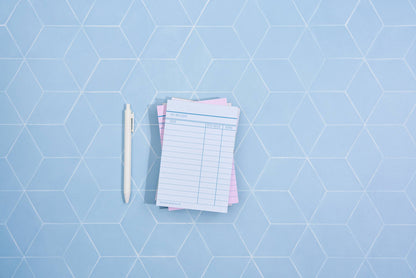 Library Card Blue Notepad