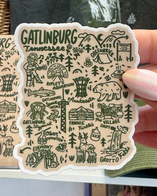 Gatlinburg Map Sticker