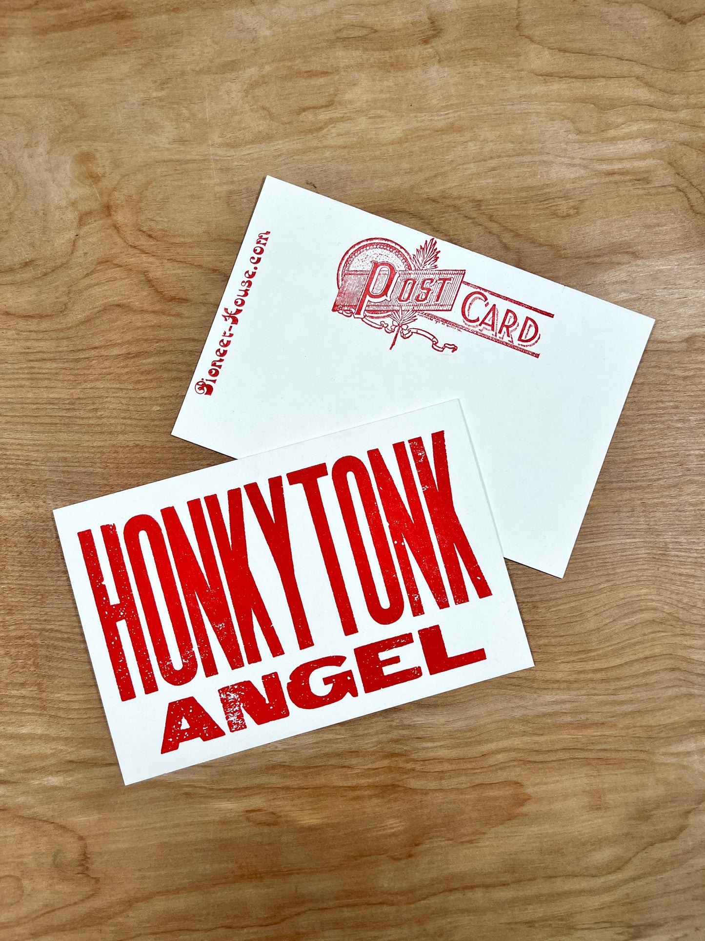 Honky Tonk Angel Letterpress Post Card