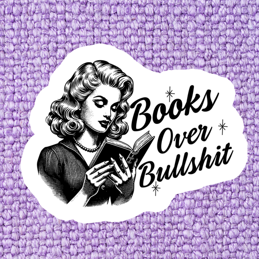 Books Over Bull Sticker