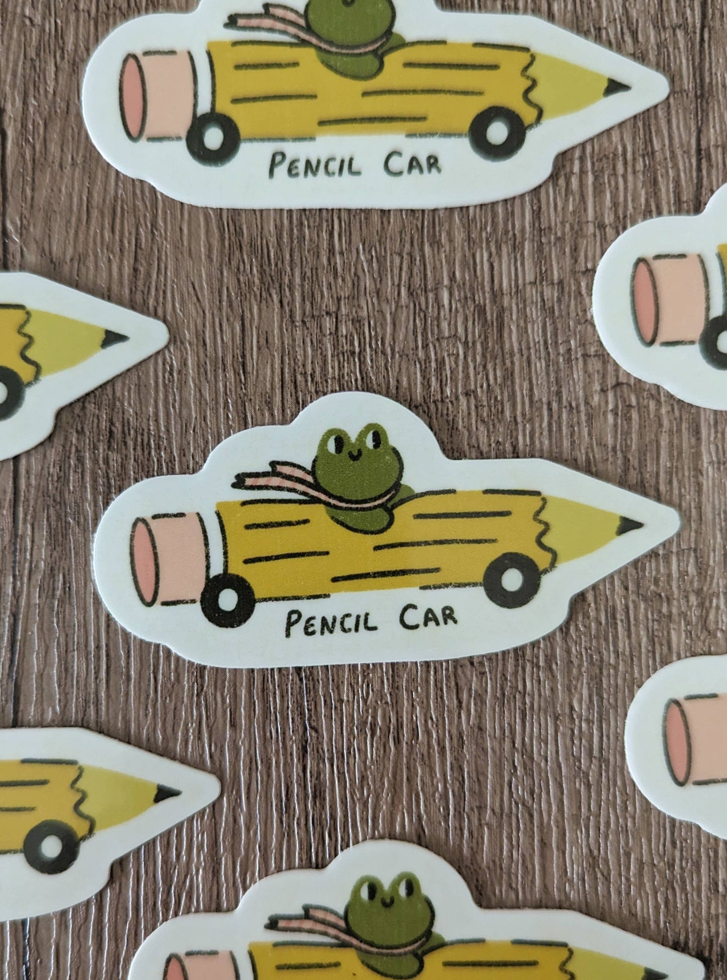 Frog in a Pencil Car Sticker