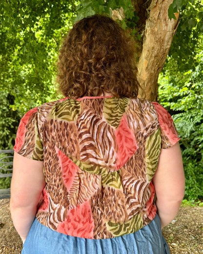 Animal Print Blouse 2X Vintage