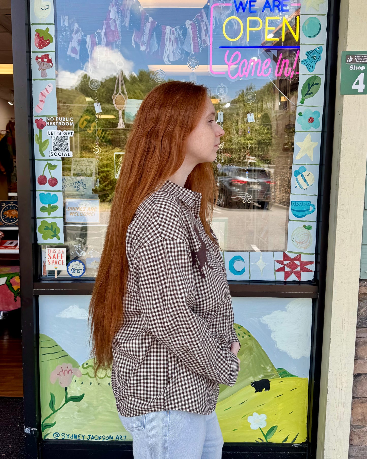 Horse Gingham Button Down Shirt