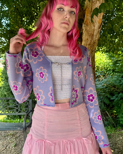 Y2K Floral Chain Cardigan