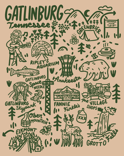 Gatlinburg Map Sticker