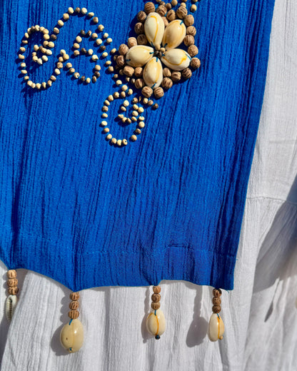 Blue Seashell Vest M/L Vintage