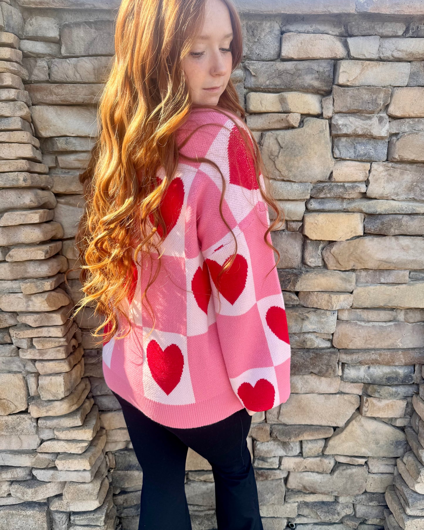 Heart Patchwork Knit Sweater