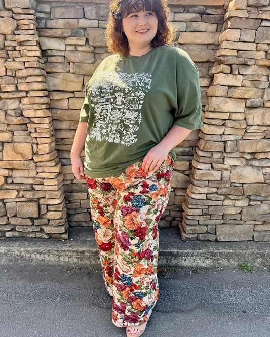 Plus Flower Cargo Joggers