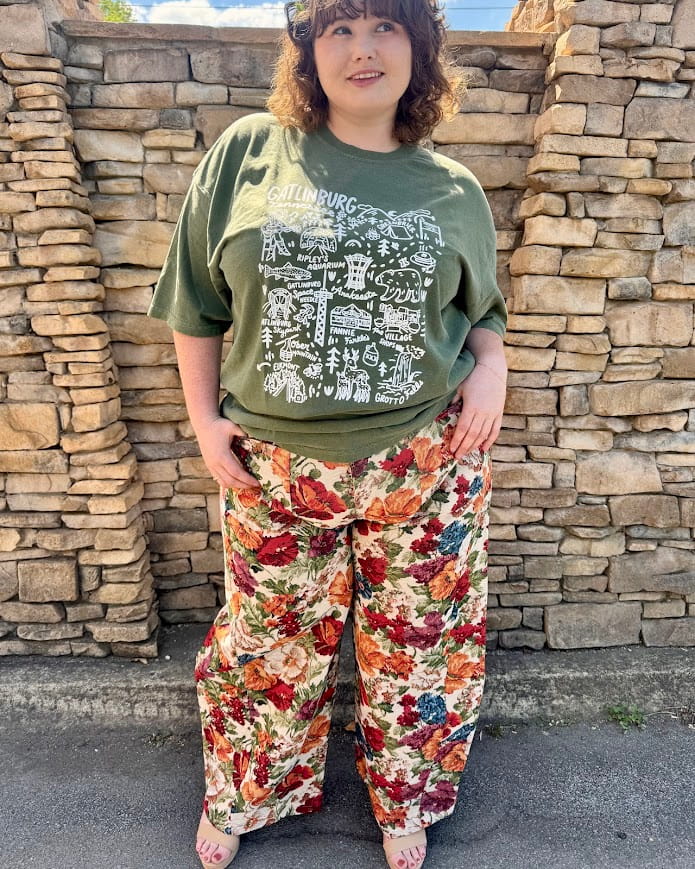 Plus Flower Cargo Joggers
